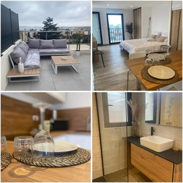 l'hippy chic jacuzzi superbe vue étang de Thau, hotel di Balaruc-les-Bains