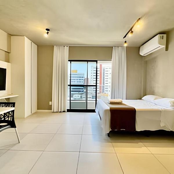 Apê próximo a praia, com ar, piscina, jacuzzi