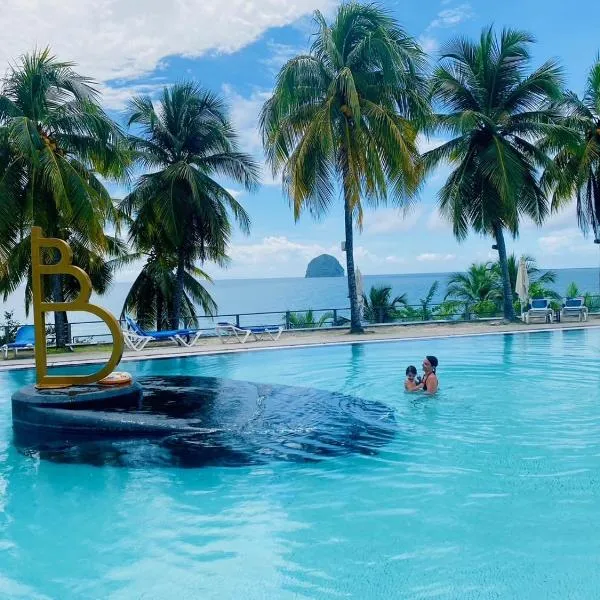 Ti studio coquet vue mer 180 degrés face Diamant, piscine de standing，位于勒迪亚芒的酒店