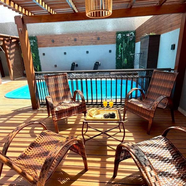 Casa pé na areia: piscina churrasqueira jacuzzi e+