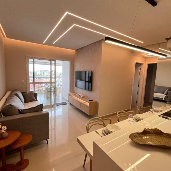 Apto em Bertioga com AC e Wi-Fi - 300m da praia