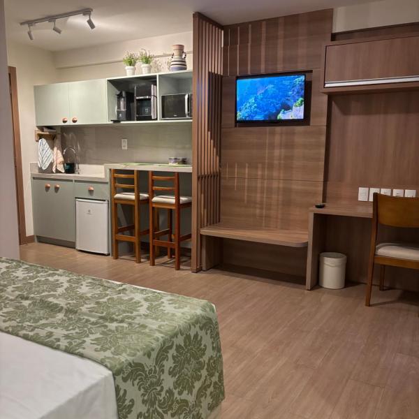 Vista Azul Apart Hotel - Suíte charmosa com cozinha