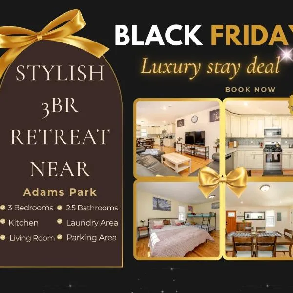 37 - 3BR Quincy - Cozy Townhouse near Adams Park, hotel in Quincy