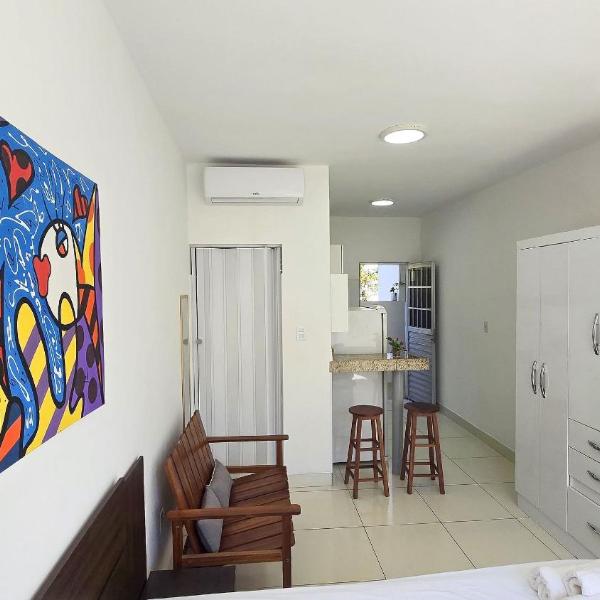 Studio completo a 200 m da Praia de Atalaia com ar
