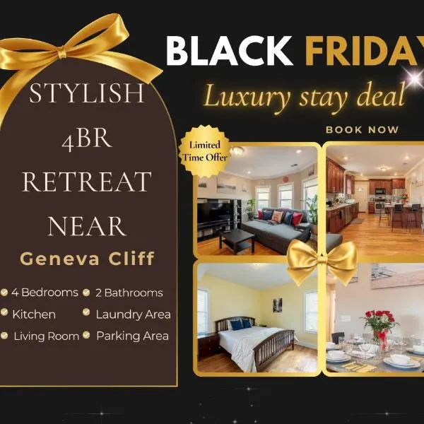 90 - 4BR Dorchester - Sleek Apt near Marina Bay，位于波士顿的酒店