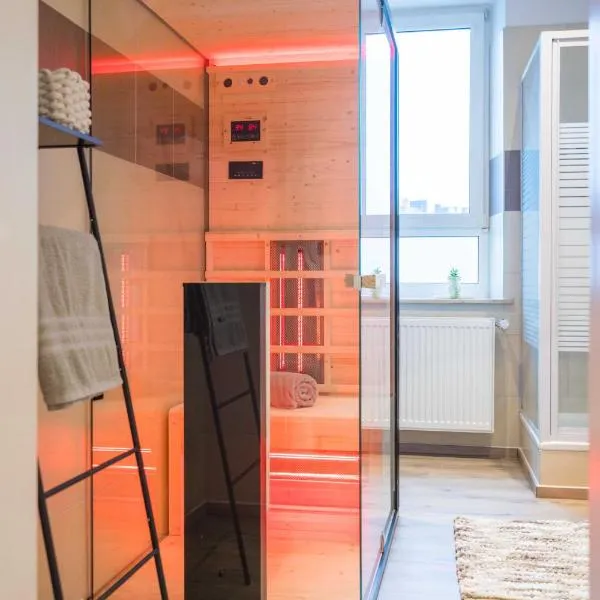 FlowApartment Hof, 24h Checkin, IR-Sauna, Parkplatz, WLan250Mbit, Hotel in Hof