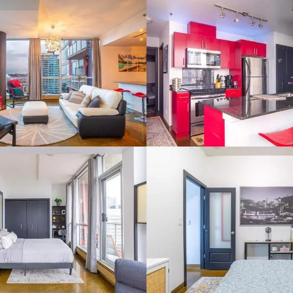 Modern Beltline Escape Sky-High Views DT Views，位于卡尔加里的酒店