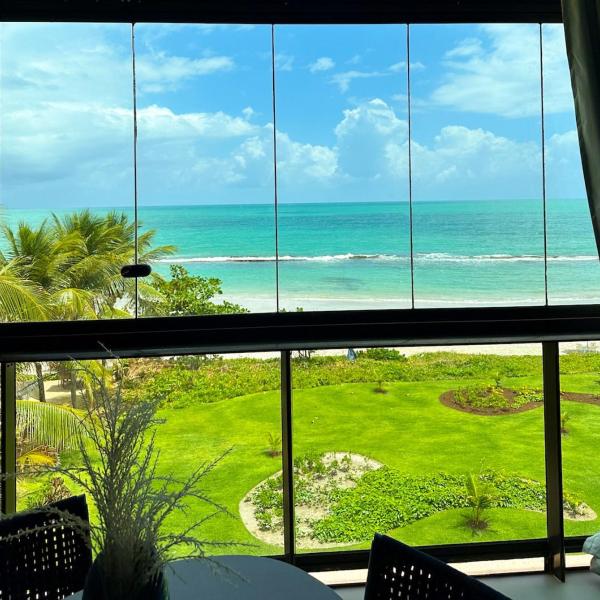 Estúdio azul Pé na areia e vista para o mar
