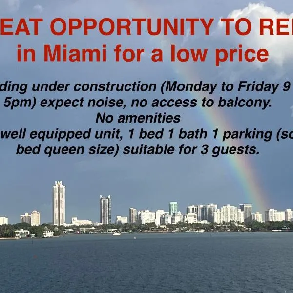 Unique Water Views, free Parking 1bed 1 bath Rooffornomads 416, hotel v Miami Beach