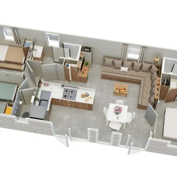 mobilhome 3 chambres, hotel en Litteau