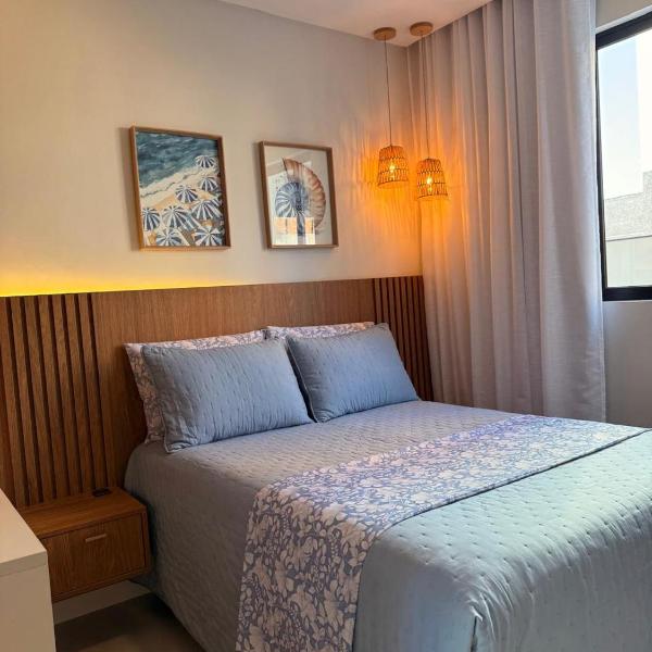 Apartamento moderno, a 200 metros da praia com pátio,piscina e churrasqueira privativa 2 vagas de garagem - Foto 2
