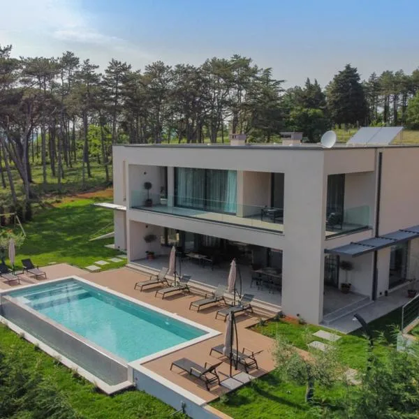 Villa Valpinia for 8 people in Labin - Rabac with 40 m2 heated pool, indoor jacuzzi & sauna, hotel v destinaci Martinski