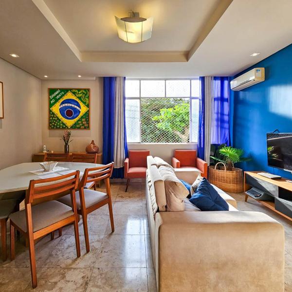 Apto com 3 quartos, Ar e Wi-Fi a 100m da Praia