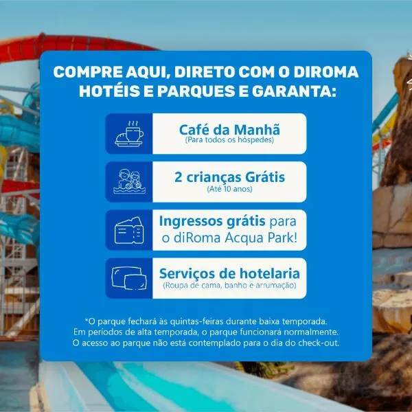 diRoma Villas direto com o Grupo diRoma com acesso ao Acqua Park e Café da manhã, Hotel in Caldas Novas