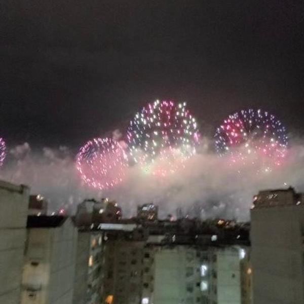 Copacabana New Year's Eve view of the fireworks in private terrace