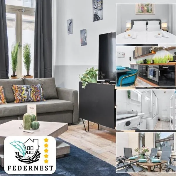Tolles Design, hochwertig, Vollausstattung, 3 Zimmer, großes Bad & Gäste-WC, große Küche, 3 x Smart TV, 11 min zum Hbf Duisburg, hotel u gradu Duizburg