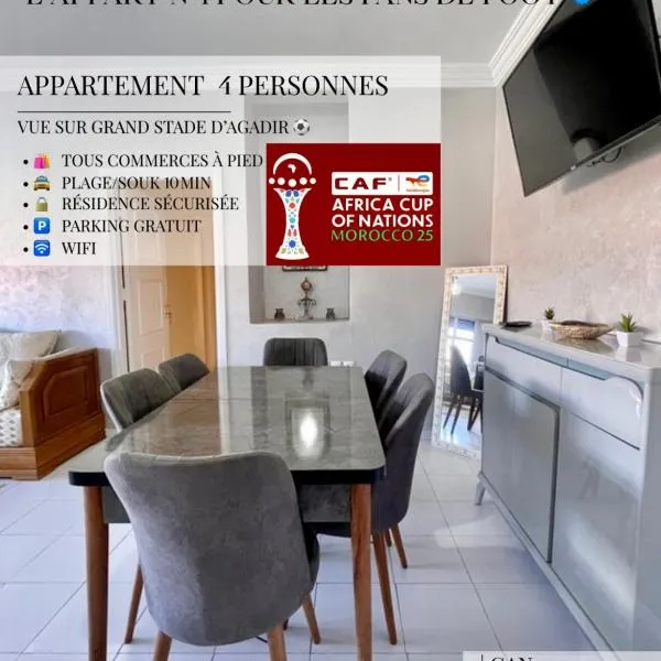 Appartement face au Grand Stade d'Agadir, hotel em Agadir