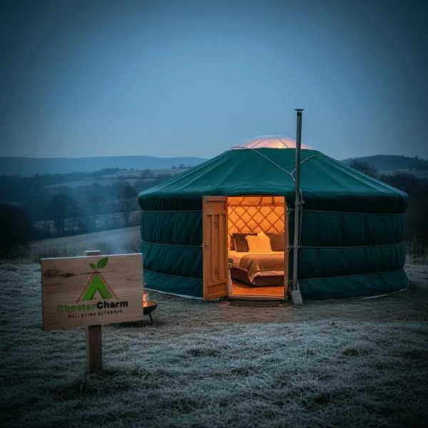 Escape to a cosy Yurt Retreat, hotel in Mickle Trafford
