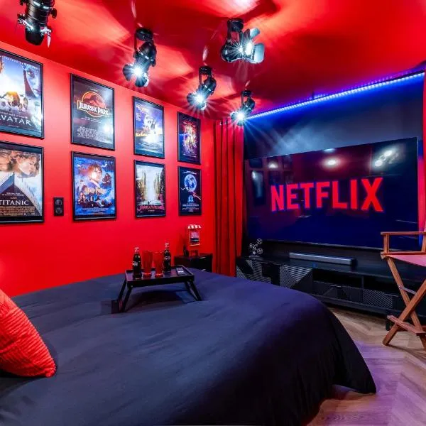 Studio Cinema Prive TV 85 pouces - Wifi - Clim - Gare 2 minutes, hotel em Drusenheim