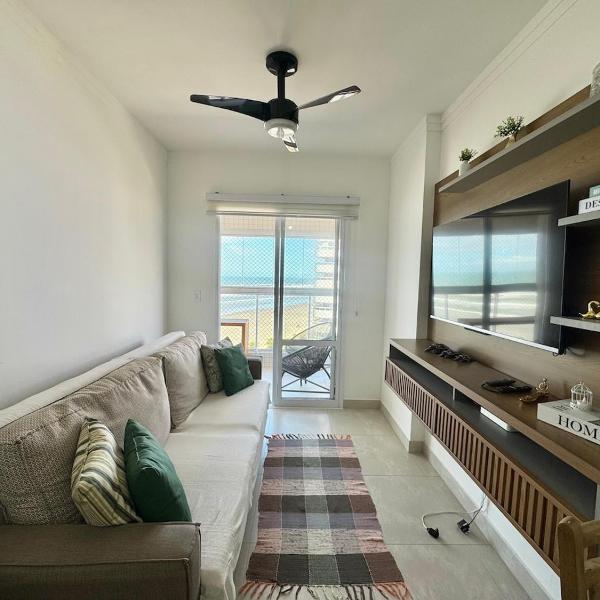 Aconchego do Caiçara Frente Mar Vista Mar Pé na Areia Wi-Fi Varanda Gourmet Cozinha Completa 2 Banheiros 1 Vaga Garagem Apto Novo Perto Feirinha do Caiçara - Foto 5