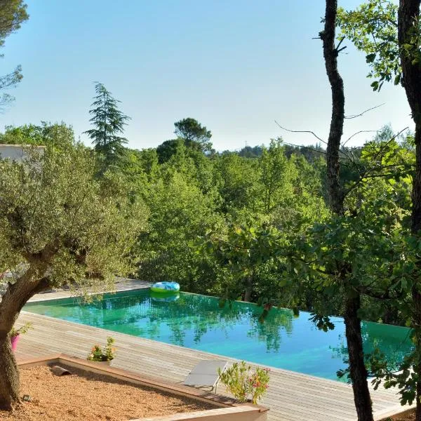 Sous les oliviers - Piscine chauffée à débordement- Studios climatisés, hôtel à Saint-Maximin-la-Sainte-Baume