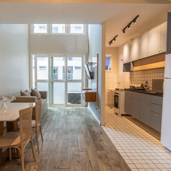 Loft p 4 pessoas no Gonzaga com Piscina, Academia e Garagem
