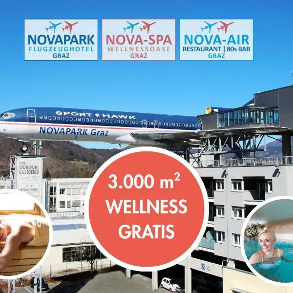 NOVAPARK Flugzeughotel Graz, hotel ve uŠtýrském Hradci