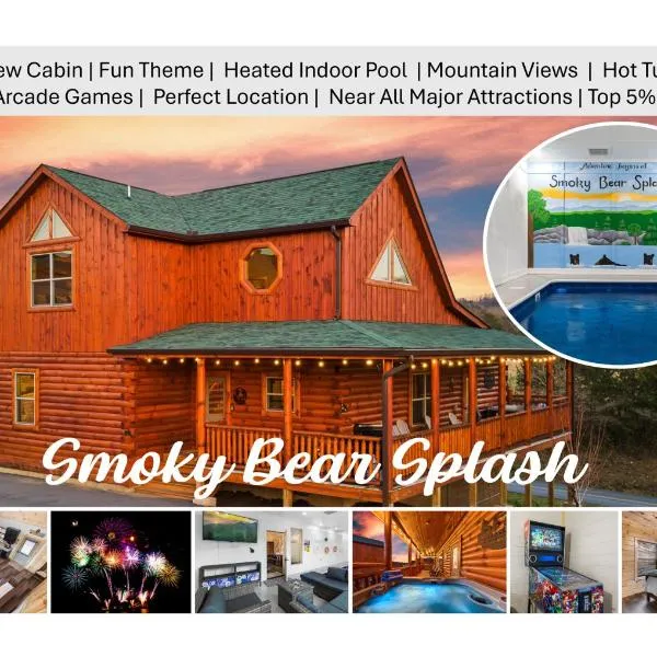 Smoky Bear Splash Top Rated Private Pool Cabin with Hot Tub, Mtn Views, Arcade Games, Excellent Location, hotel in Pigeon Forge