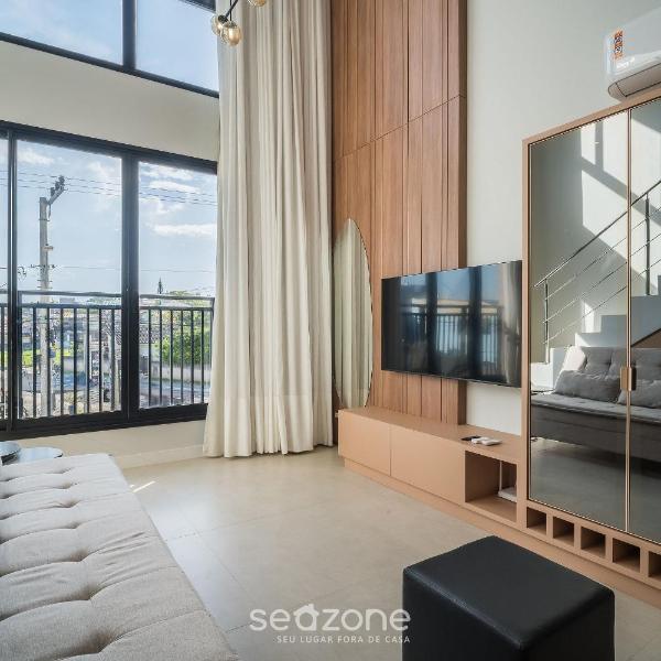 Loft Completo a 290 m da Praia CPH0202