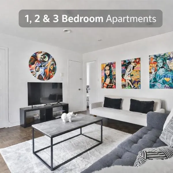 250 METERS to METRO BERRI UQAM - Spacious fully equipped APARTMENTS - 1 FREE PARKING per unit - in-unit Washer & Dryer - fully stocked KITCHEN - WORKSPACE PROVIDED - FAST WIFI - 5 minute walk to the FAMOUS ST CATHERINE & ST DENIS STREET, hotel v Montrealu