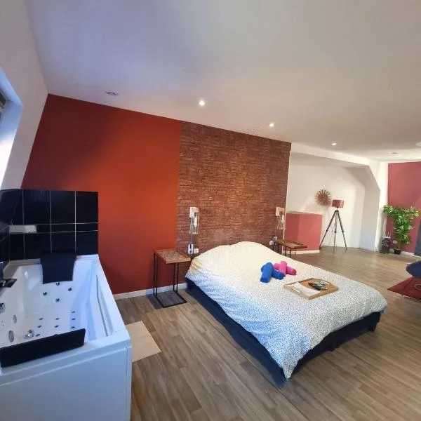 Suite Rose #3#- Ambiance cosy & Jacuzzi-self check-in, hotel em Roubaix