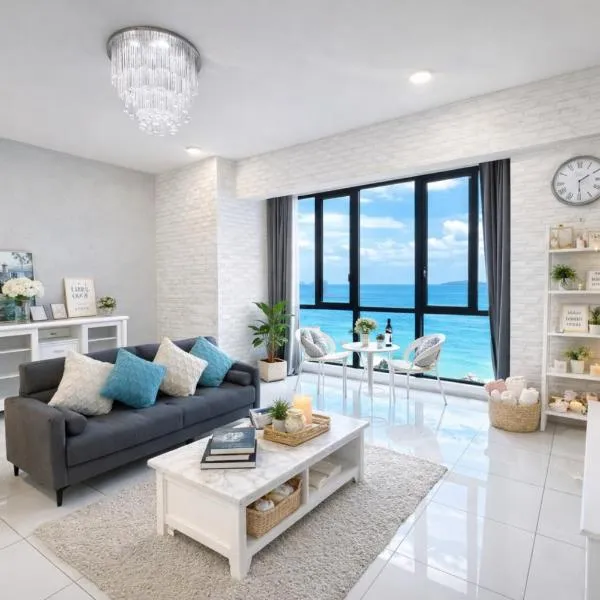 Romantic Seaview 2BR suites with Pool Sauna & Bathtub Near Gurney George Town Jazz Suites, Hotel in Tanjong Tokong