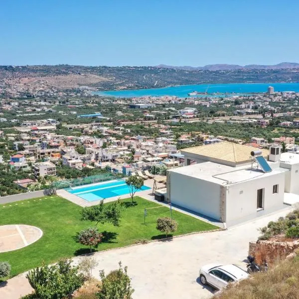 Villa Kedria with a panoramic ocean view, hotel i Souda