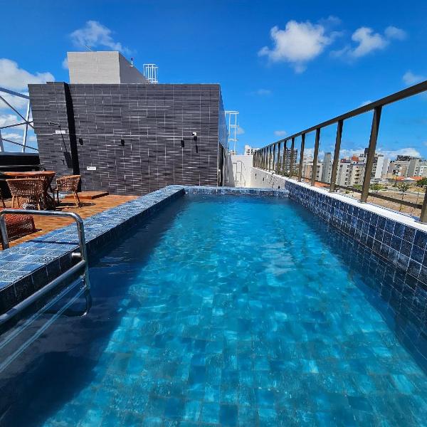 Intermares: flat NOVO p/3, garagem e PISCINA