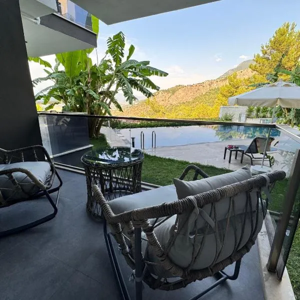 Stylish Lounge Apartment with Pool & Views, viešbutis Fetijoje