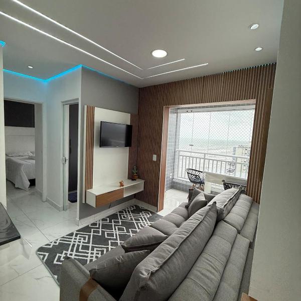 Piscina, Vista Mar & Churrasco em Apartamento Mongaguá