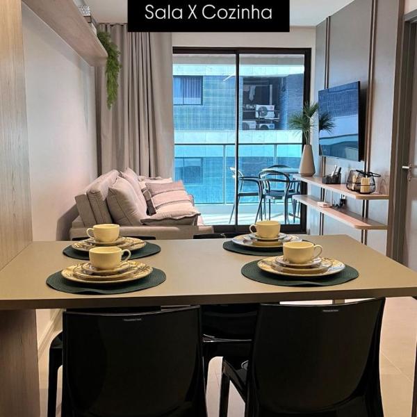 Apartamento Alto padrão, Novo e Confortável com Vista para o Mar