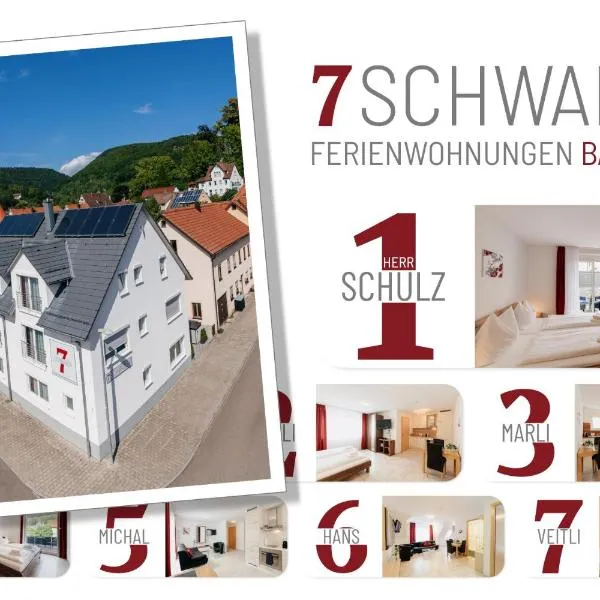 7SCHWABEN - 7 vollausgestattete Wohnungen unter einem Dach mitten in Bad Urach - Küche - Bad - WLAN - Waschmaschine - kostenloses Parken - E-Bike-Garage mit Ladestation - Altstadt, Bus, Bahn, E-Ladestation unter 5 Min - barrierefrei - rollstuhlgerecht, hotel em Bad Urach
