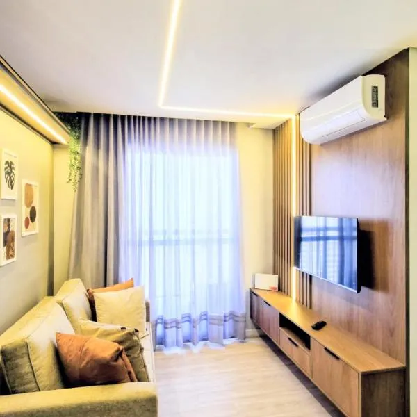 Apartamento 1402 com 2 quartos, sala, cozinha completa, garagem, lazer e portaria 24h, hôtel à Campinas