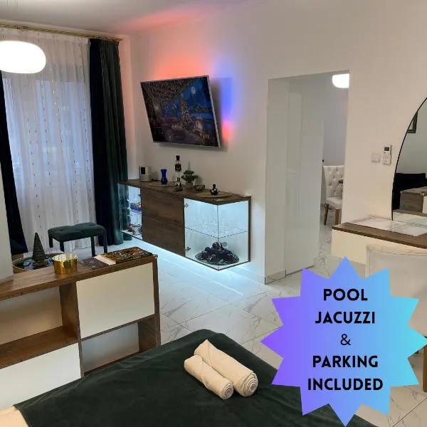 La Luna Premium Deluxe Apartment with Pool & Jacuzzi, Bikes and Covered Parking, hotel a Našice