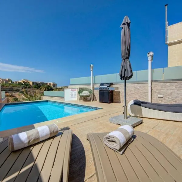 Xagħra में, होटल Lux Oakville - Private Pool - BBQ Area - Games Room - Valley Views