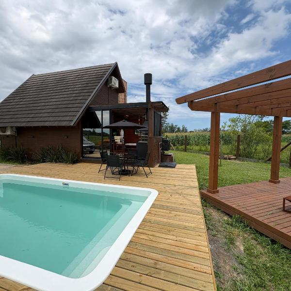 Chalé Rústico com Piscina Aquecida e Hidro
