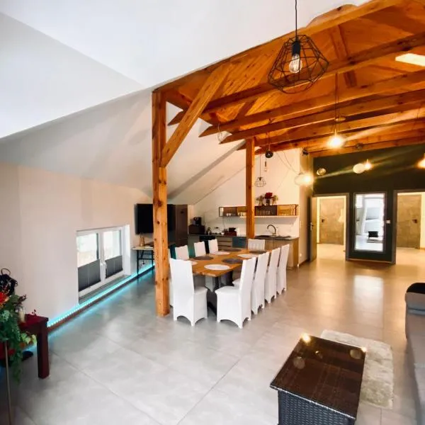 Apartament 12-osobowy z gorącą balią, klimatyzowany, hotel a Oboźna Droga Masłów