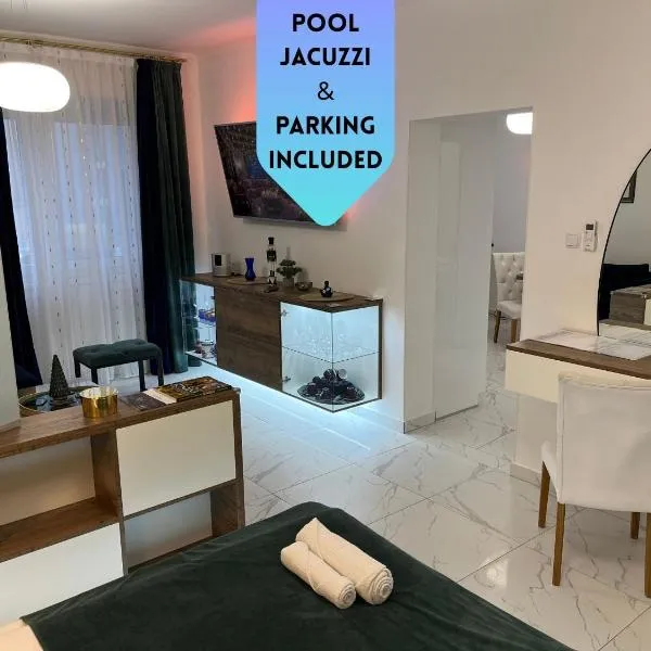 La Luna Premium Deluxe Apartment with Pool & Jacuzzi, Bikes and Covered Parking, hotel en Našice