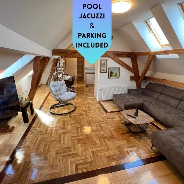 La Luna Rustic Deluxe Apartment with Pool & Jacuzzi, Bikes and Covered Parking, hotel en Našice