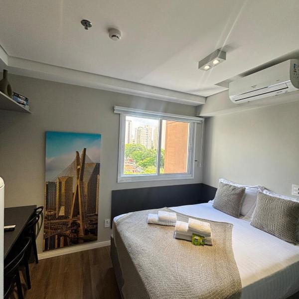Studio funcional e completo perto do Allianz Parque com piscina, academia e coworking