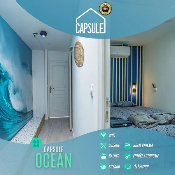 Capsule Océan 2 Chambres- Billard - Jacuzzi - Netflix, hotel in Valenciennes