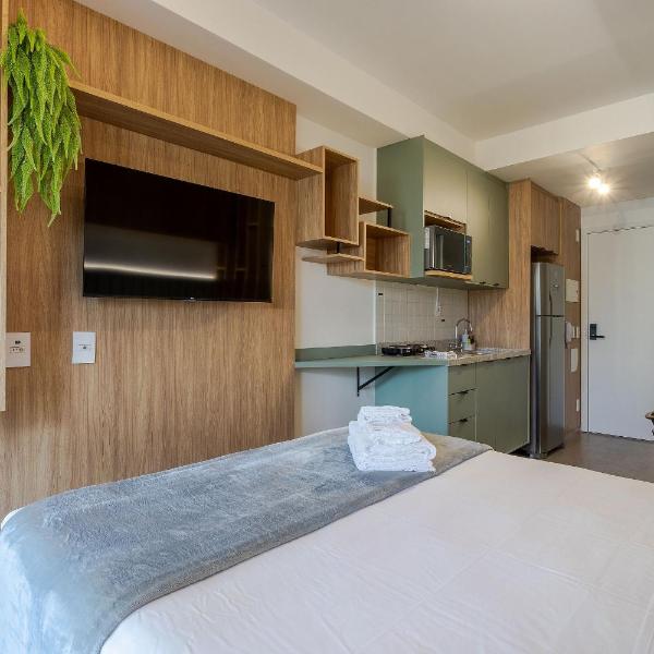 Studio na Liberdade com piscina, A/C e cowoking