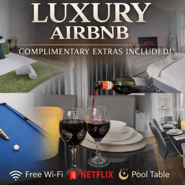 FREE Pool Table Cinema Room TableTennis AirHockey Glasgow City, hotel in Glasgow