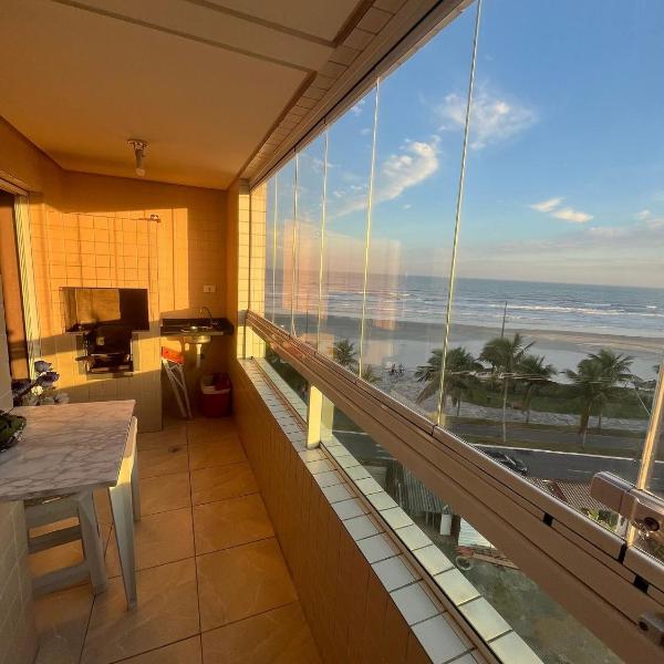 Vista Mar, 1 Dorm, Sacada Gourmet com churrasqueira, wi fi ,garagem, 6 hospedes, enfrente ao Mar - Foto 5